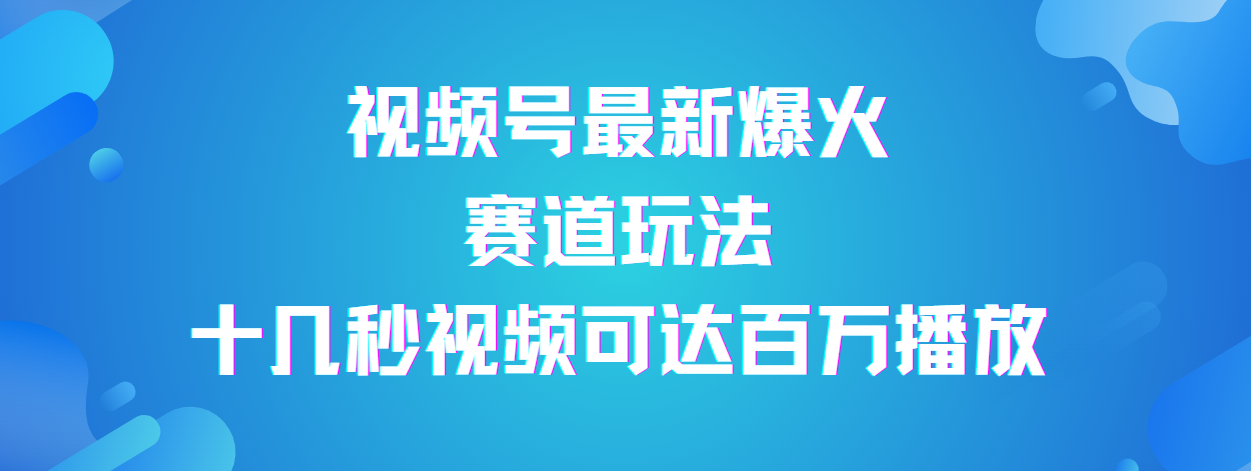 视频号最新爆火赛道玩法，流量巨大，视频制作简单，轻松月入数万-zsff