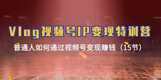 Vlog 视频号IP变现特训营，普通人如何通过视频号变现赚钱（15节）-zsff