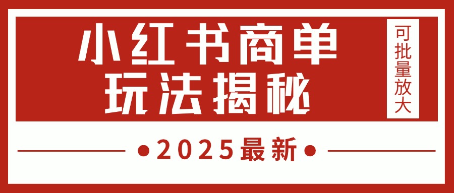 2025最新，小红书商单玩法揭秘，每天5分钟，单个账号日入300+，可批量放大-zsff