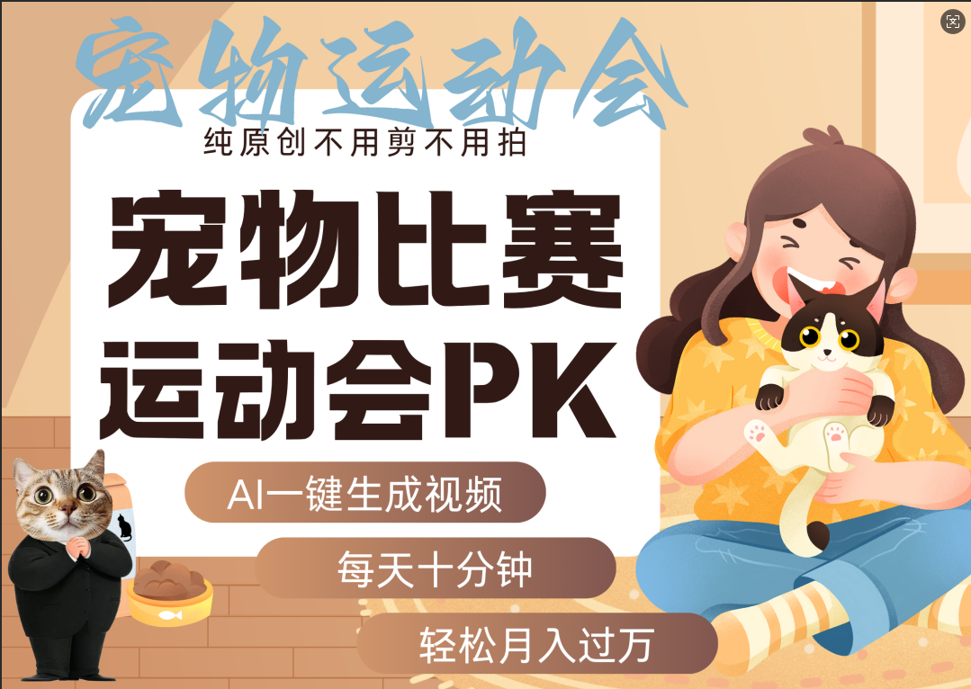 AI萌宠运动员跳水 射击  篮球  足球比赛   每天十分钟 附详细提示词文案库  代替做素材 卖提示词 卖虚拟资料  卖宠物产品 做宠物私人定制产品  带徒弟 带陪跑 卖课  创作者分成 月入5W+-zsff