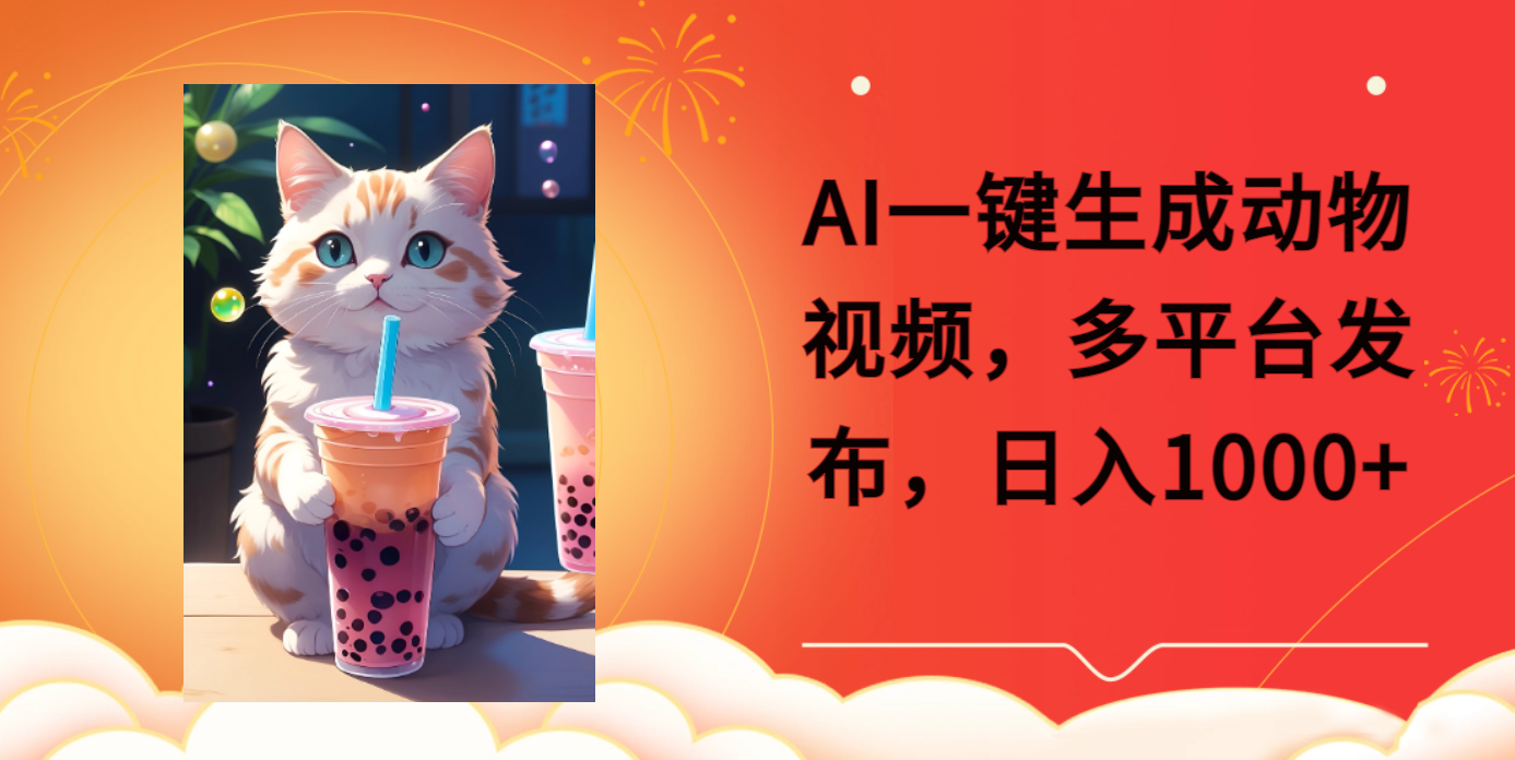 AI一键生成动物搞笑视频，多平台发布，轻松破千万播放，日入2000+-zsff