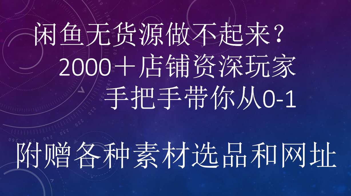 闲鱼已经饱和？纯扯淡！闲鱼2000家店铺资深玩家降维打击带你从0–1-zsff