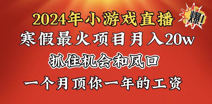 2024年寒假爆火项目，小游戏直播月入20w+，学会了之后你将翻身-zsff