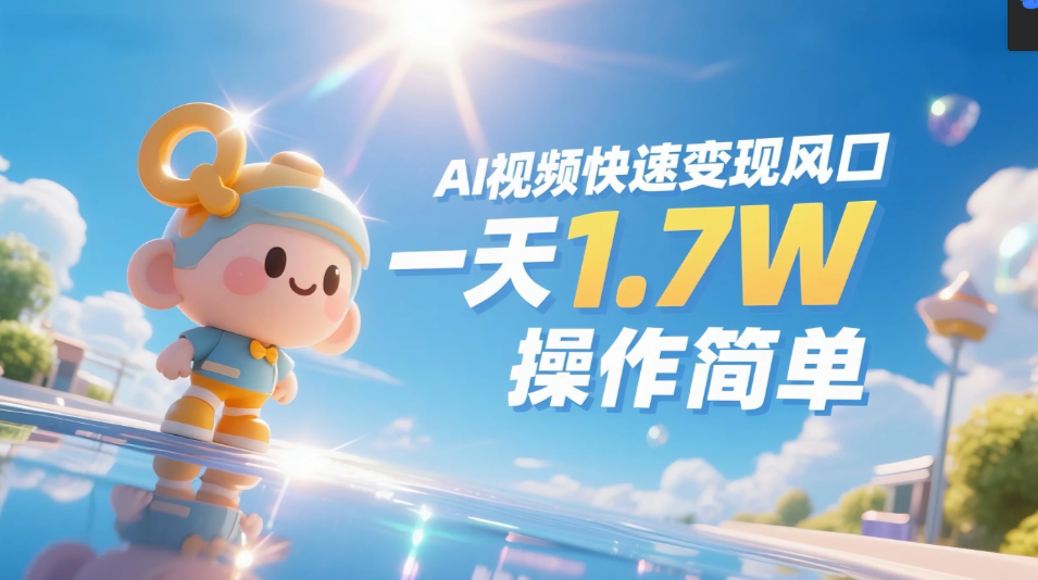 《Ai视频变现风口，一天1.7W，收入无上限，操作简单》-zsff
