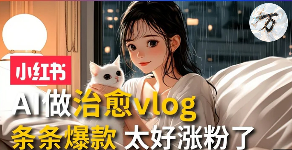 AI治愈系vlog动画视频，小红书7天 涨粉破千，商单报价1500+，0成本制作，日入2000+，有手就会 -zsff