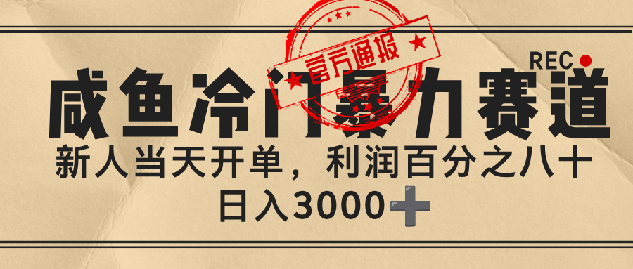 闲鱼,冷门暴力赛道,一单 80%利润,新人轻松日入 3000+-zsff