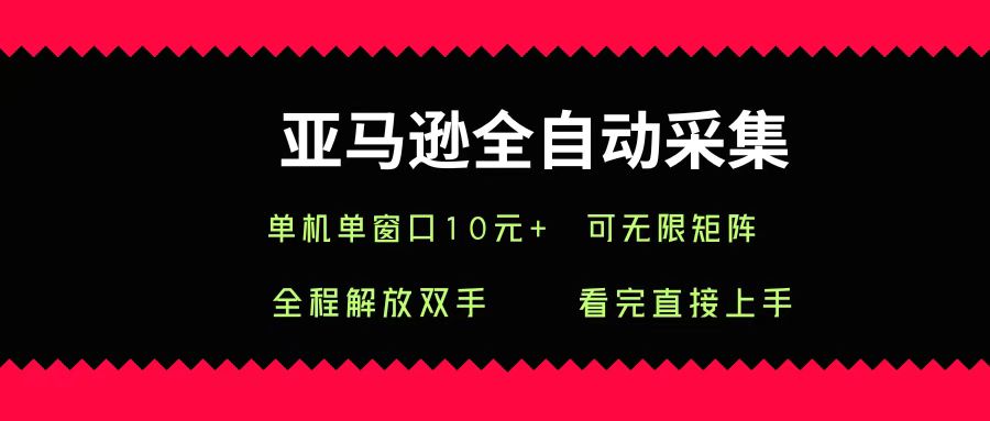 亚马逊全自动采集，单机单窗口一天10+，可无限矩阵去做-zsff