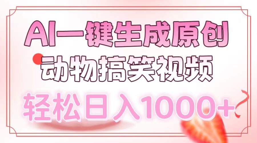 AI一键生成原创动物搞笑视频，轻松日入1000+-zsff