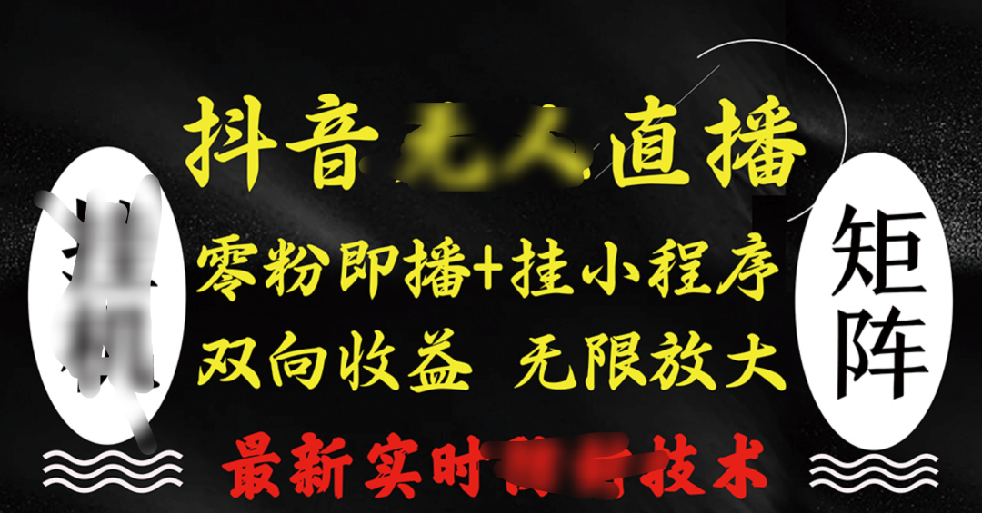 抖音无人直播最新独家玩法，小雪花+撸音浪双向收益，可矩阵放大-zsff