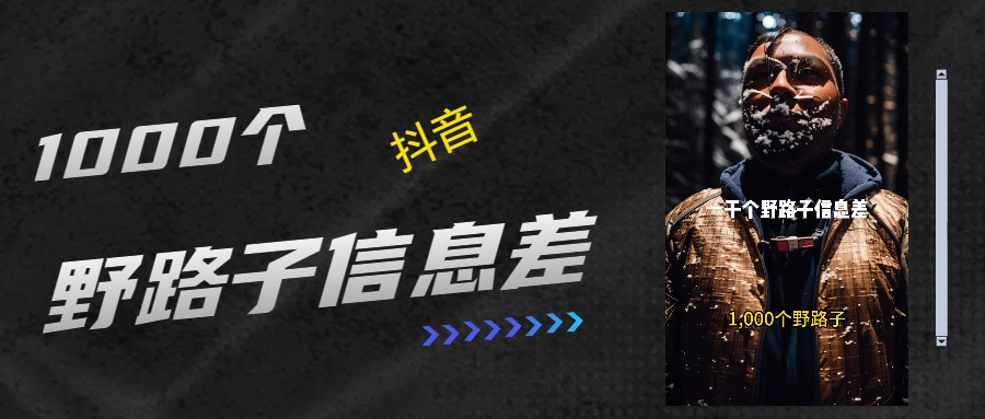 抖音一千个野路子信息差最新玩法教程引流＋变现的玩法具体拆解-zsff