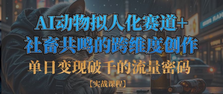 单日变现破千的流量密码,AI动物拟人化赛道+社畜共鸣的跨维度创作-zsff