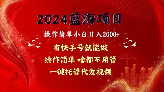 2024蓝海项目，网盘拉新，操作简单小白日入2000+，一键托管代发视频，…-zsff