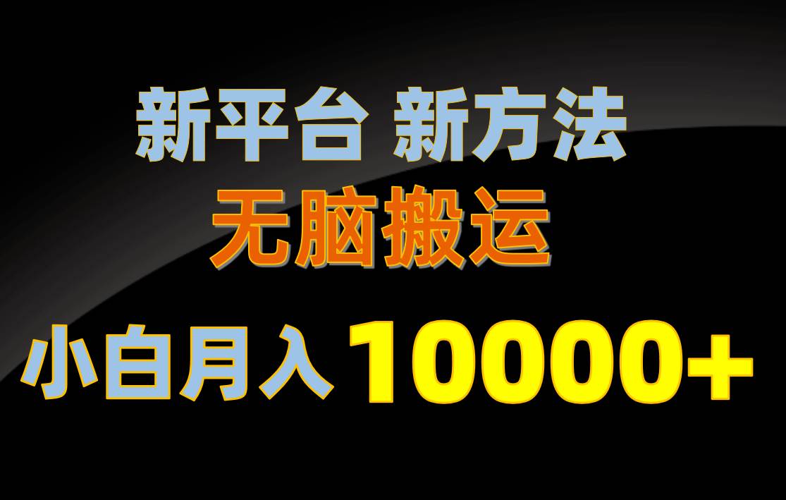 新平台新方法，无脑搬运，月赚10000+，小白轻松上手不动脑-zsff