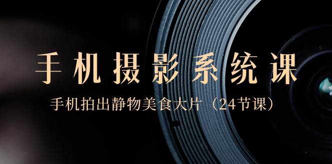 0基础-手机摄影系统课，手机拍出静物美食大片（24节课）-zsff