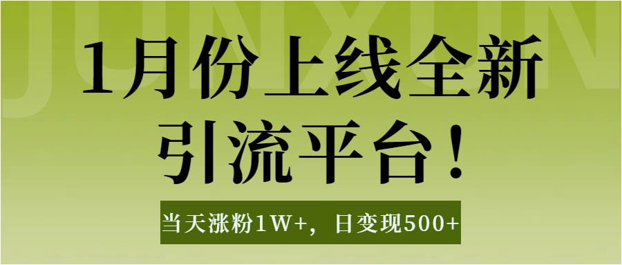 1月上线全新引流平台，当天涨粉1W+，日变现500+工具无脑涨粉，解放双手操作简单-zsff
