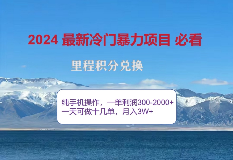 2024惊爆冷门暴利！出行高峰来袭，里程积分，高爆发期，一单300+—2000+，月入过万不是梦！-zsff