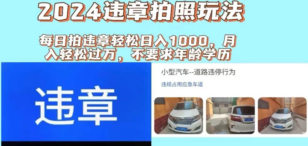 2024违章拍照新玩法，推广躺赚+拍照赚钱双模式，日入1000+-zsff