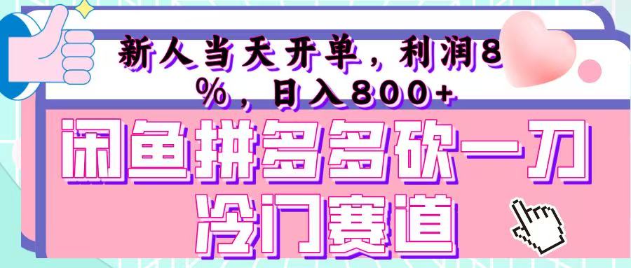 咸鱼拼夕夕砍一刀冷门暴力赛道，新人当天开单，利润百分之八十，日入 800+-zsff