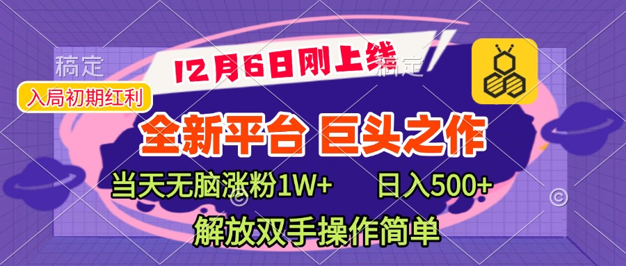 全新引流平台，巨头之作，当天无脑涨粉1W+，日入现500+，解放双手操作简单-zsff
