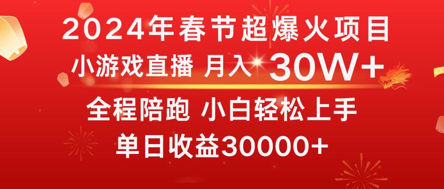 龙年2024过年期间，最爆火的项目 抓住机会 普通小白如何逆袭一个月收益30W+-zsff