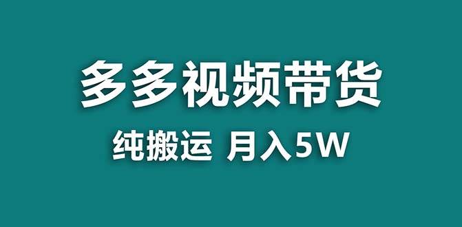 【蓝海项目】拼多多视频带货 纯搬运一个月搞了5w佣金，小白也能操作 送工具-zsff