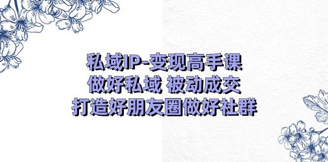 私域IP-变现高手课：做好私域 被动成交，打造好朋友圈做好社群（18节）-zsff