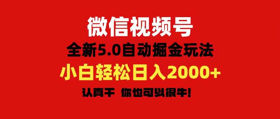 微信视频号变现，5.0全新自动掘金玩法，日入利润2000+有手就行-zsff