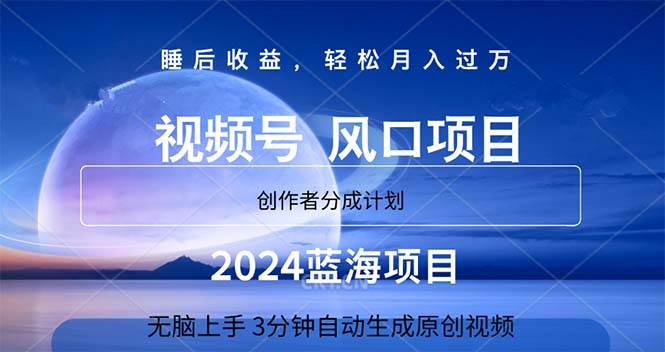 2024蓝海项目，3分钟自动生成视频，月入过万-zsff