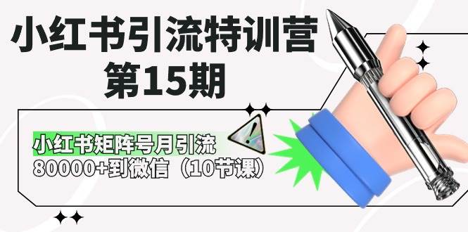 小红书引流特训营-第15期，小红书矩阵号月引流80000+到微信（10节课）-zsff