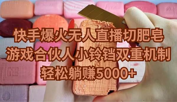 快手爆火无人直播切肥皂，游戏合伙人小铃铛双重机制，轻松躺赚5000+-zsff
