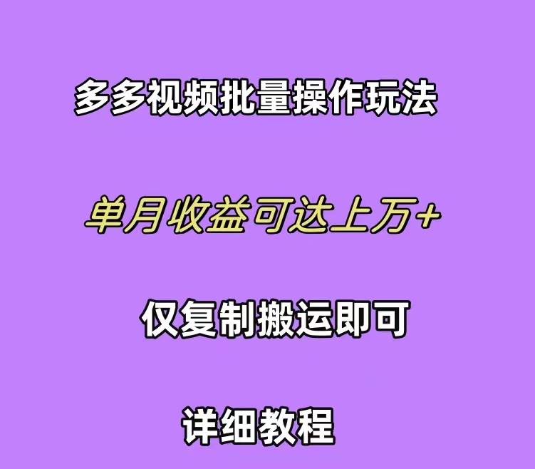 拼多多视频带货快速过爆款选品教程 每天轻轻松松赚取三位数佣金 小白必…-zsff