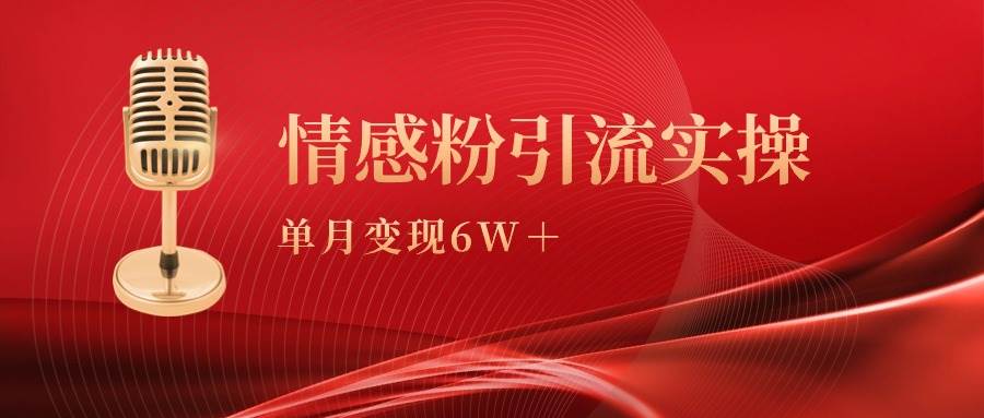 单月变现6w+，情感粉引流变现实操课-zsff