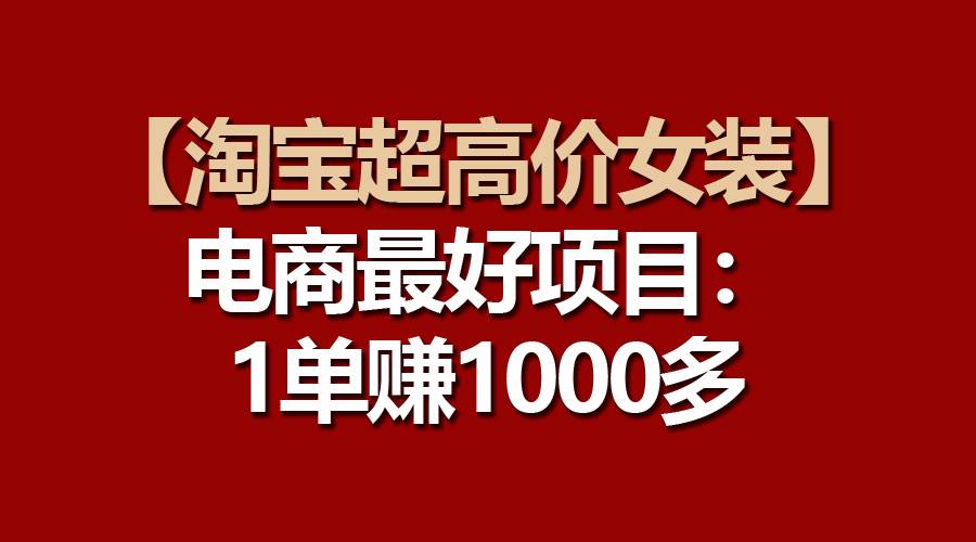 【淘宝超高价女装】电商最好项目：一单赚1000多-zsff