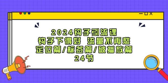 2024钩子·引流课：钩子下得好 流量不再愁，定位篇/标签篇/破播放篇/24节-zsff