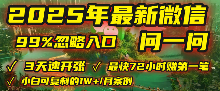 2025年，被99%的人忽视的微信问一问：每天写300字，最快3天就能“开张”赚到第一笔钱，有人已稳定月入1W+！-zsff