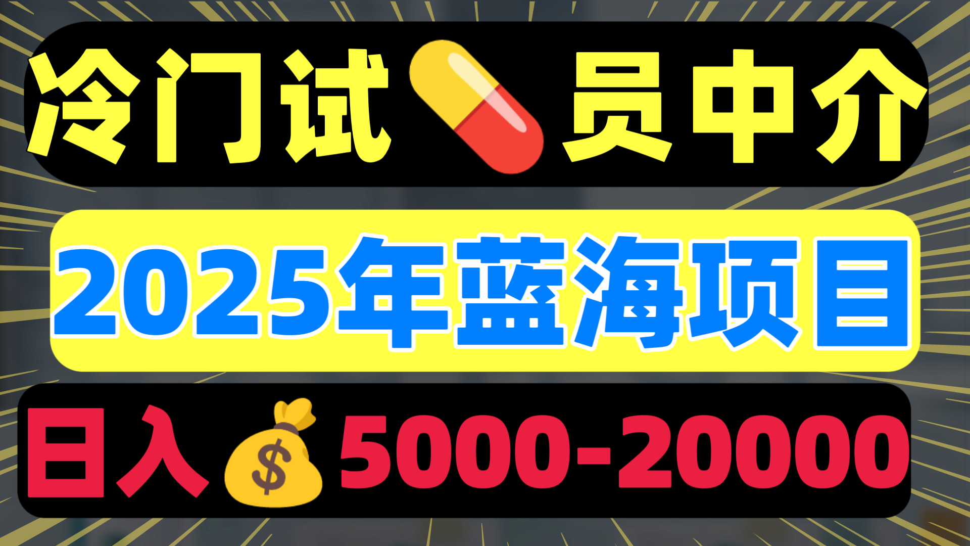 冷门暴力试药员中介日入5000+-zsff