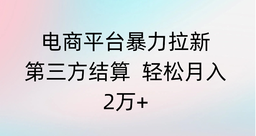 电商平台暴力拉新第三方结算 轻松月入2万+-zsff