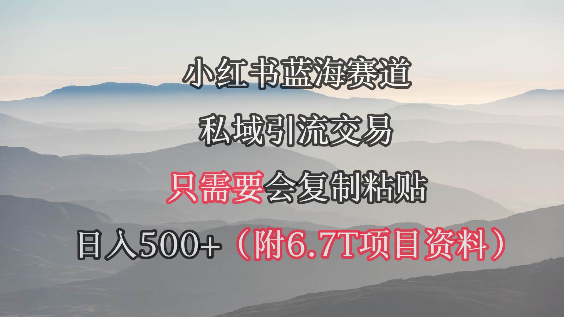 小红书短剧赛道，私域引流交易，会复制粘贴，日入500+（附6.7T短剧资源）-zsff