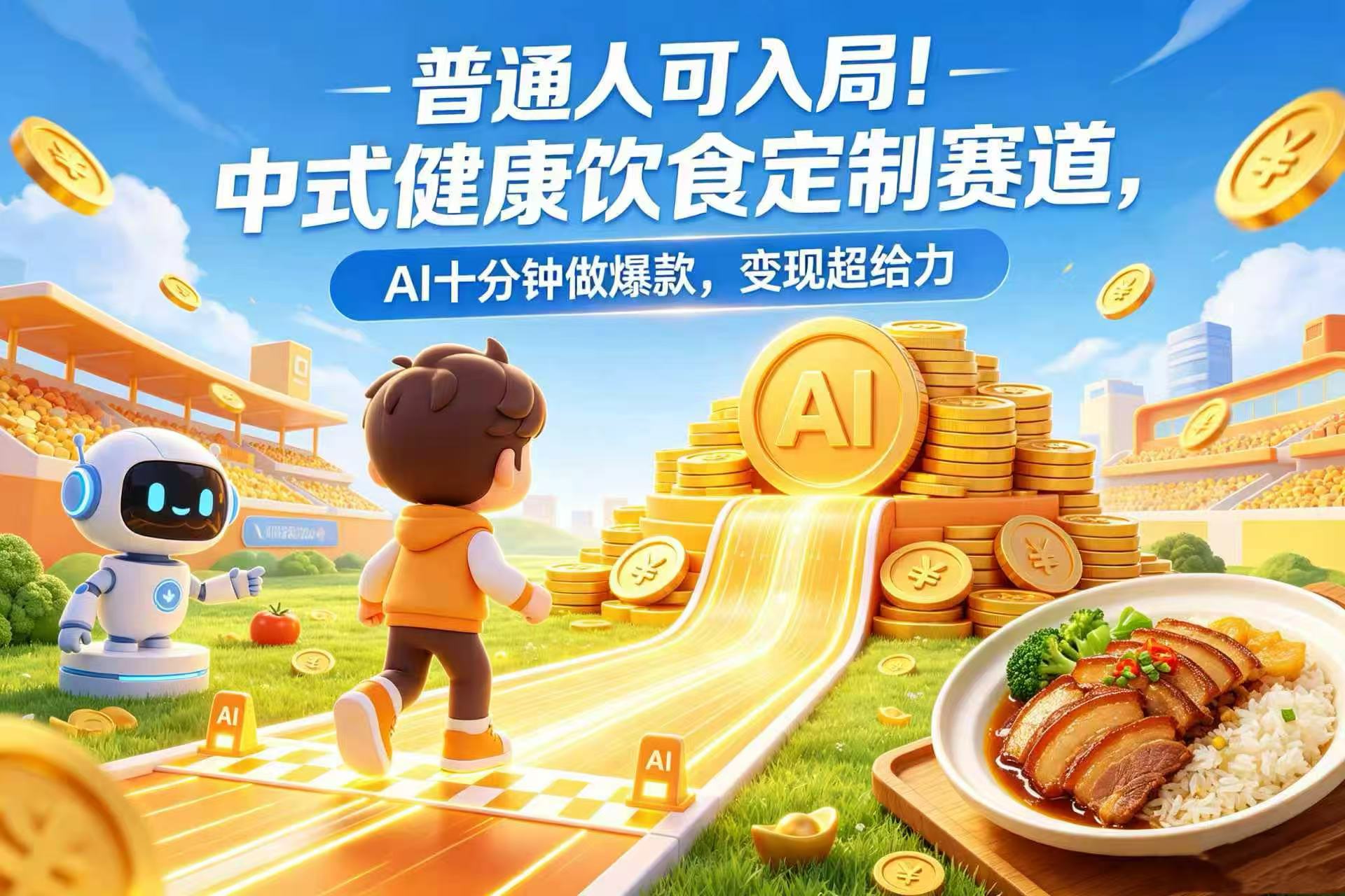 普通人可入局！中式健康饮食定制赛道，AI 十分钟做爆款，变现超给力-zsff